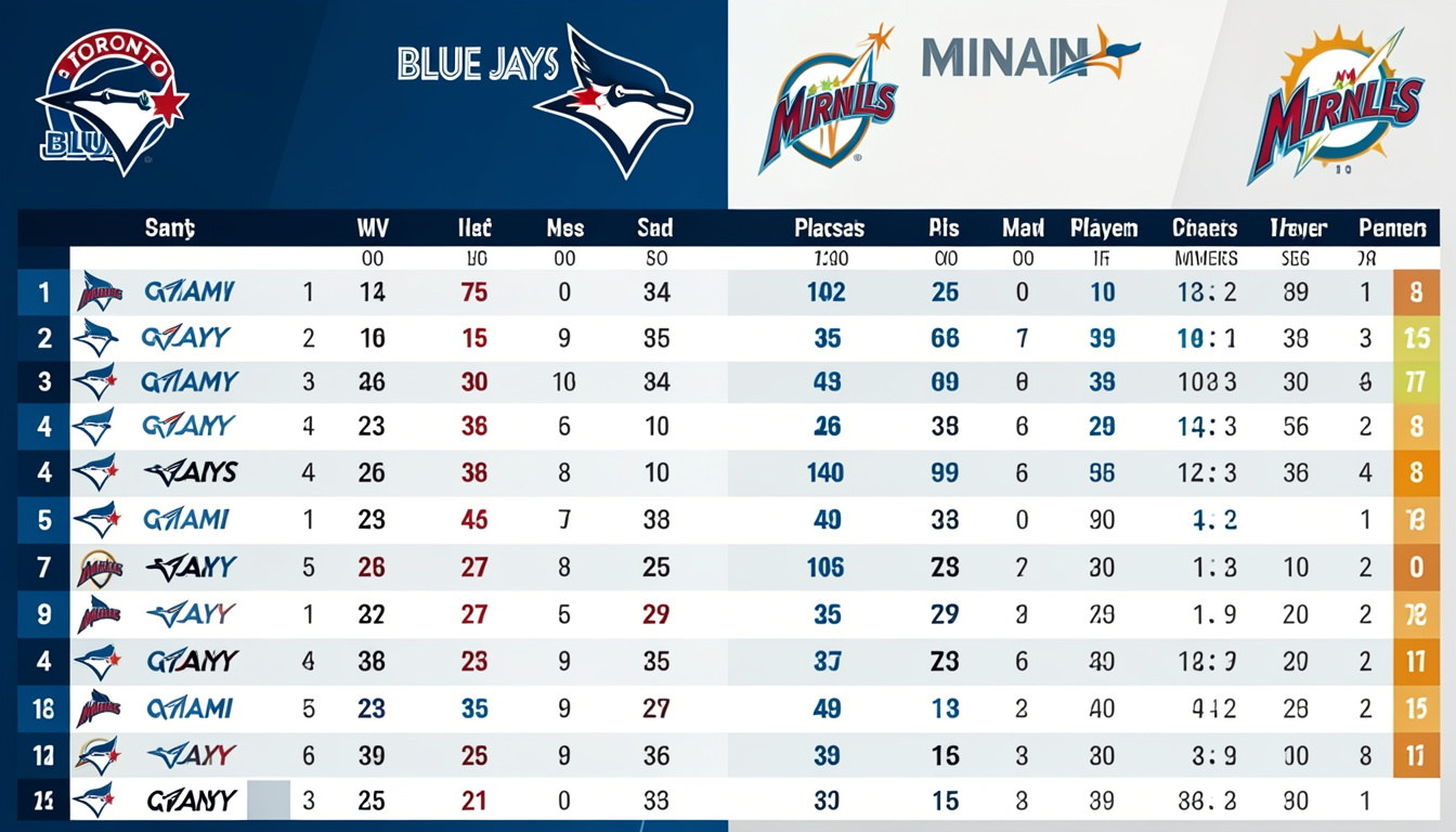 Toronto Blue Jays vs Miami Marlins Match Player Stats